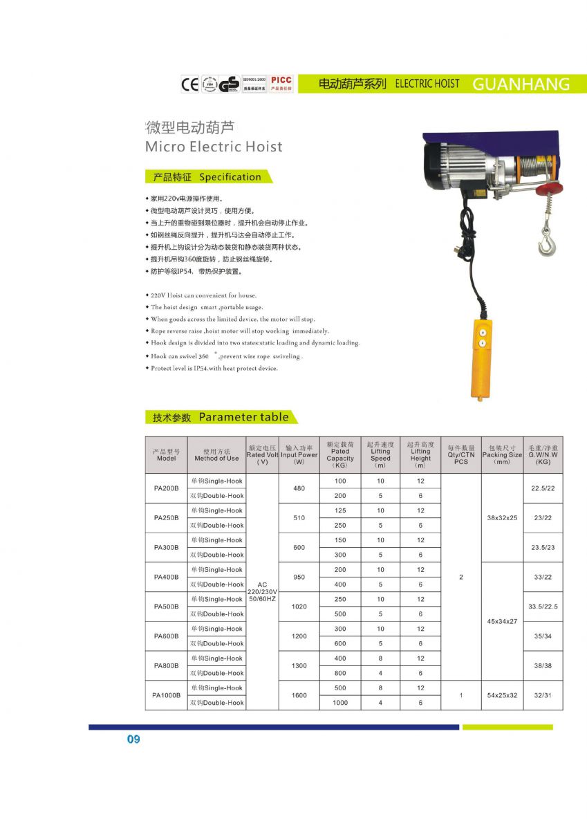 微型電動葫蘆